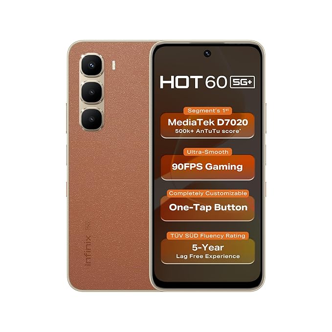 Infinix Hot 60 5G+ – 50MP Camera, Dimensity 7020, 5200mAh